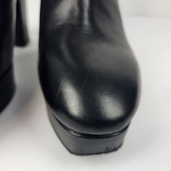Ash Ankle Boots Block Heel Leather Black Size Size 40 EU. Size 10 US. - Picture 11 of 16